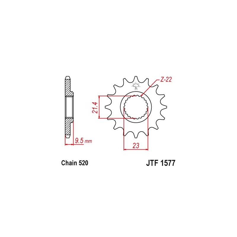 Pignone Yamaha XTE 600 1999 - 520 - 14 Denti - Simile a JTF1577