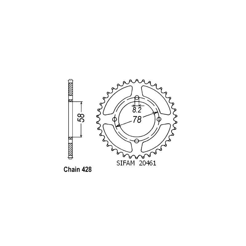 Corona 125 Gt 1974-1981 - 428 - 50 Denti - Simile a JTR810