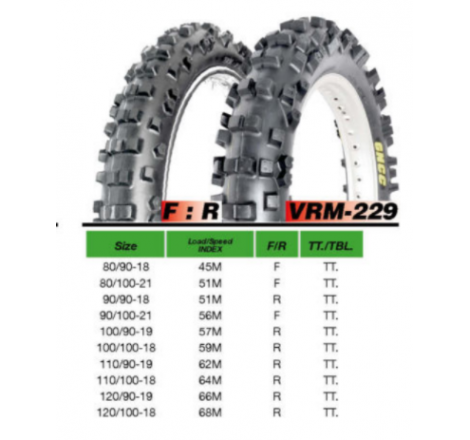 Pneumatico Gomma 120/100-18 68M TT AR Motocross Tires Veerubber