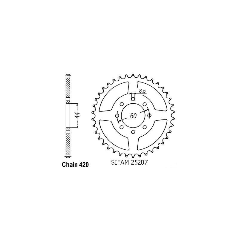 Corona 50 Dtr/X-limit - 5 Fori - 420 - 50 Denti - Simile a JTR2078